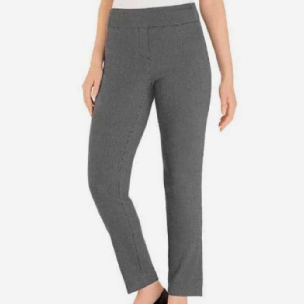Hilary Radley Mid Rise Slim Leg Stretch Pull On Grey Pant, size S